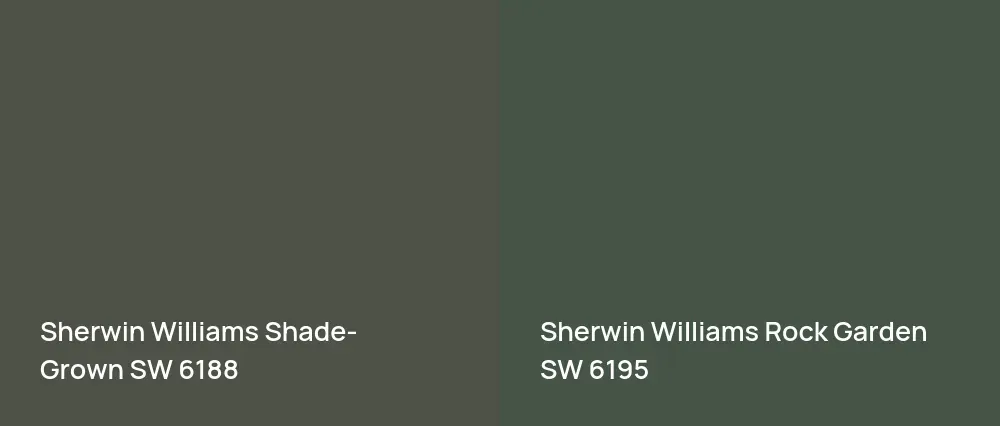Sherwin Williams Shade-Grown SW 6188 vs Sherwin Williams Rock Garden SW 6195