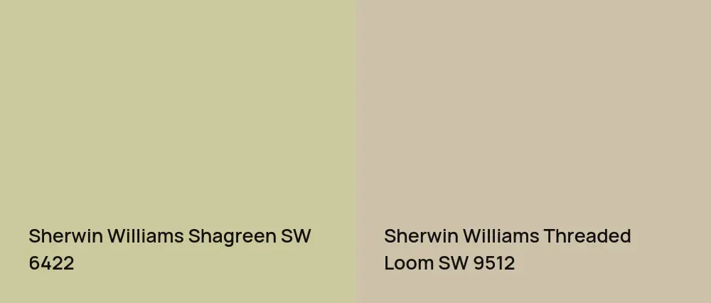 Sherwin Williams Shagreen SW 6422 vs Sherwin Williams Threaded Loom SW 9512