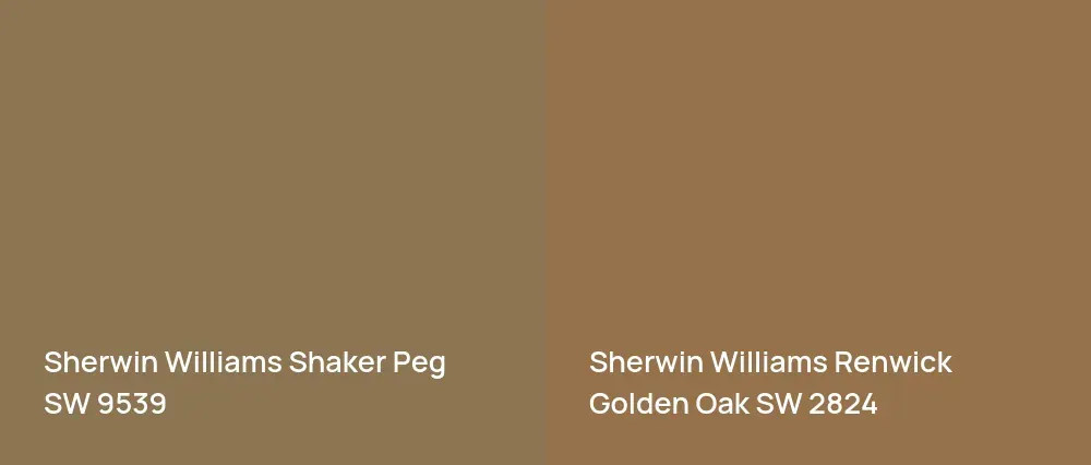 Sherwin Williams Shaker Peg SW 9539 vs Sherwin Williams Renwick Golden Oak SW 2824