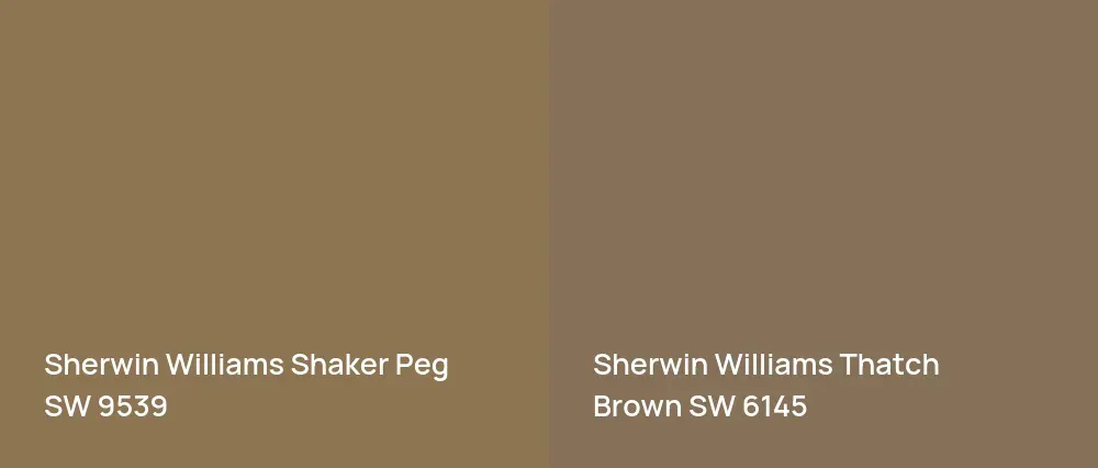 Sherwin Williams Shaker Peg SW 9539 vs Sherwin Williams Thatch Brown SW 6145