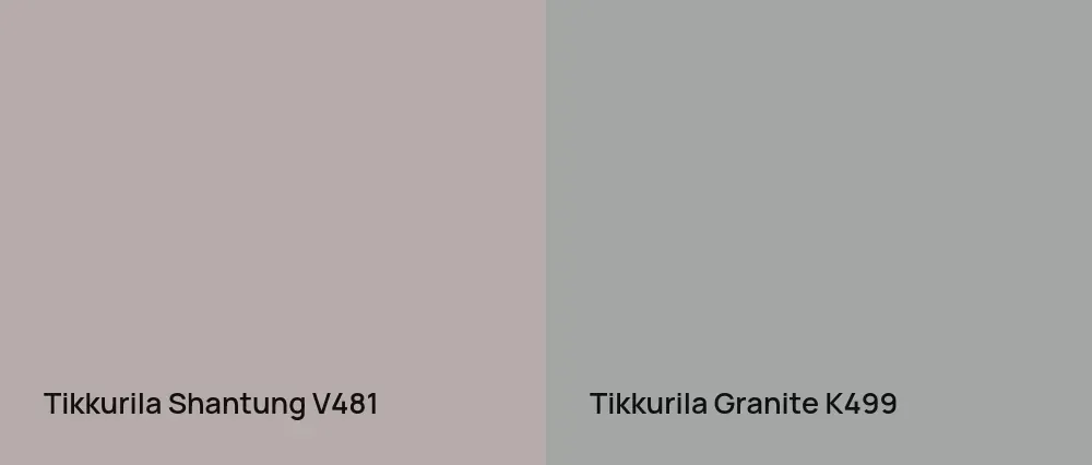 Tikkurila Shantung V481 vs Tikkurila Granite K499