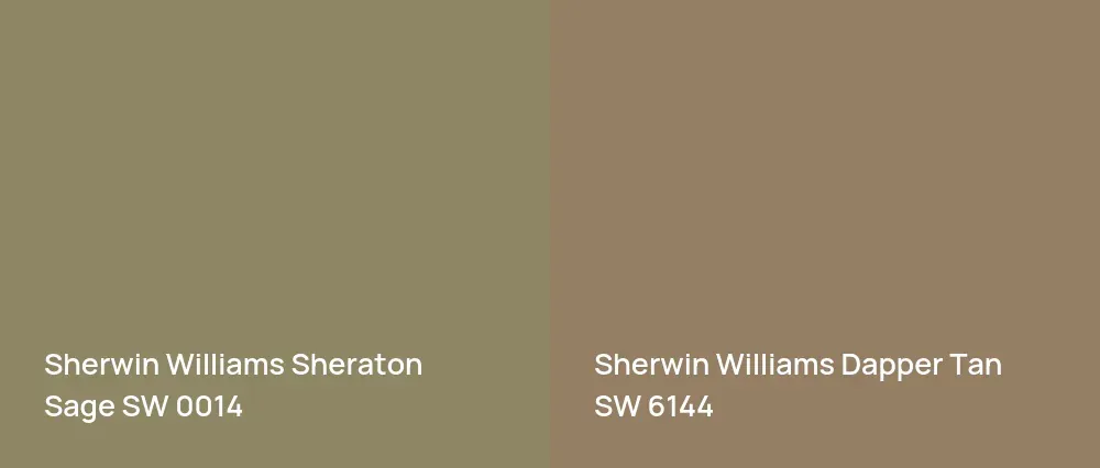 Sherwin Williams Sheraton Sage SW 0014 vs Sherwin Williams Dapper Tan SW 6144