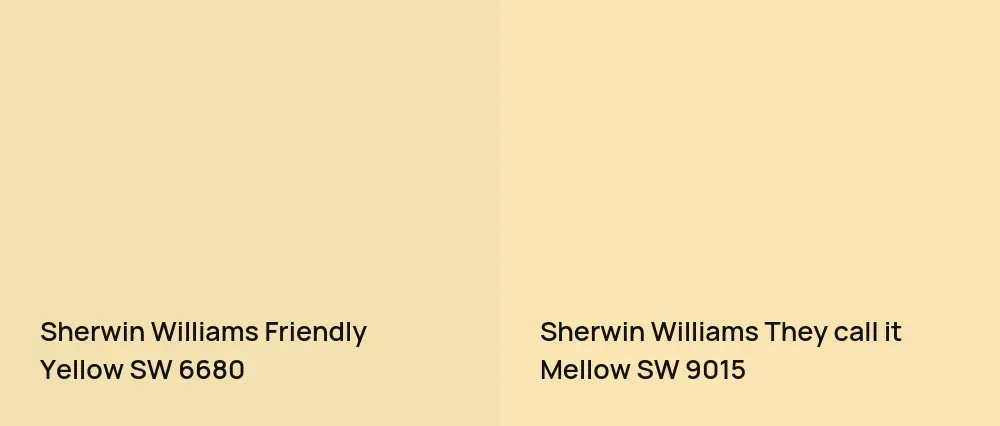 Sherwin Williams Friendly Yellow SW 6680 vs Sherwin Williams They call it Mellow SW 9015