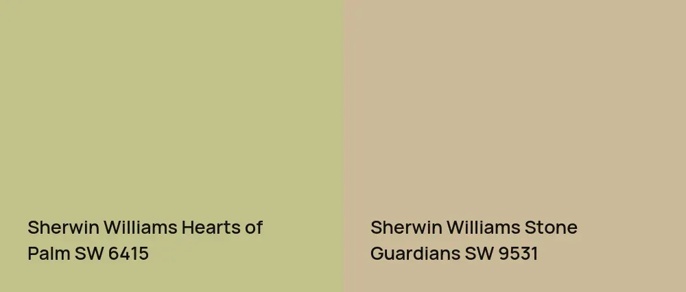 Sherwin Williams Hearts of Palm SW 6415 vs Sherwin Williams Stone Guardians SW 9531