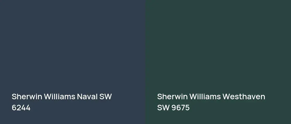 Sherwin Williams Naval SW 6244 vs Sherwin Williams Westhaven SW 9675