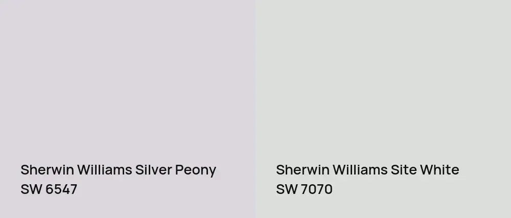 Sherwin Williams Silver Peony SW 6547 vs Sherwin Williams Site White SW 7070