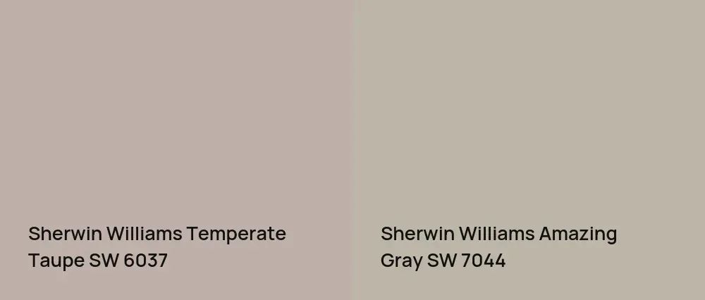 Sherwin Williams Temperate Taupe SW 6037 vs Sherwin Williams Amazing Gray SW 7044