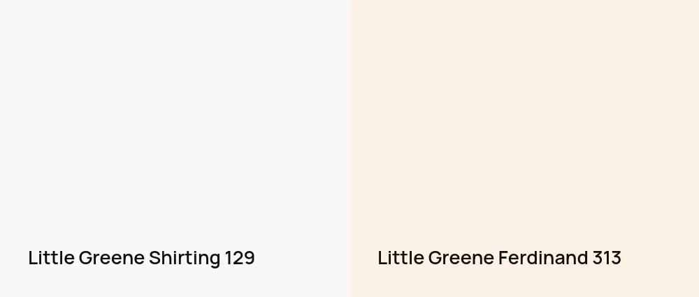 Little Greene Shirting 129 vs Little Greene Ferdinand 313