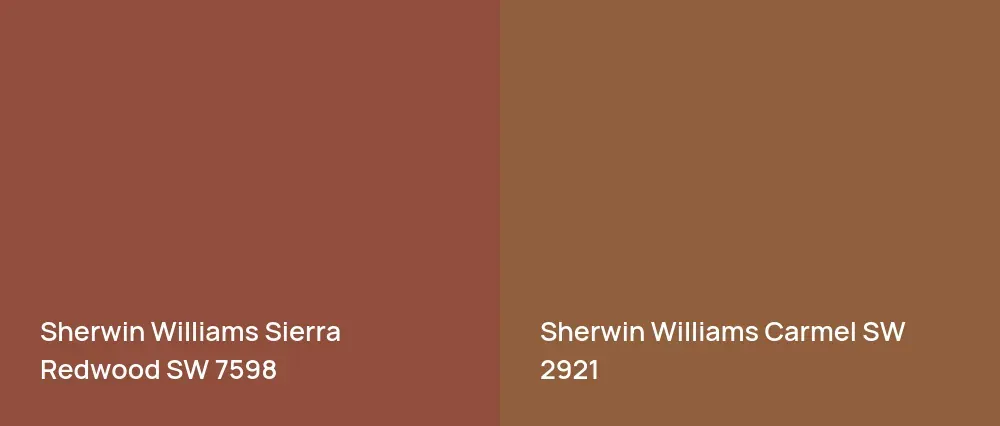 Sherwin Williams Sierra Redwood SW 7598 vs Sherwin Williams Carmel SW 2921