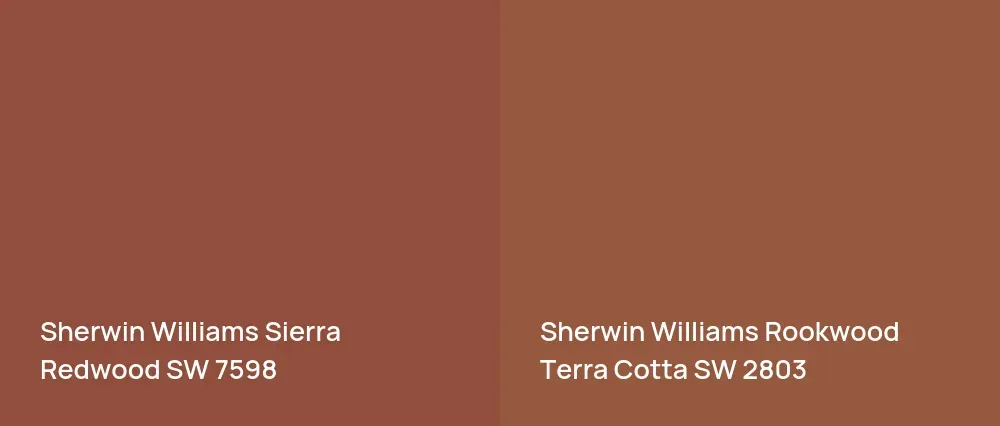 Sherwin Williams Sierra Redwood SW 7598 vs Sherwin Williams Rookwood Terra Cotta SW 2803