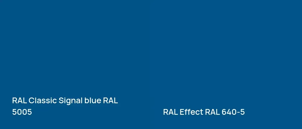 RAL Classic  Signal blue RAL 5005 vs RAL Effect  RAL 640-5