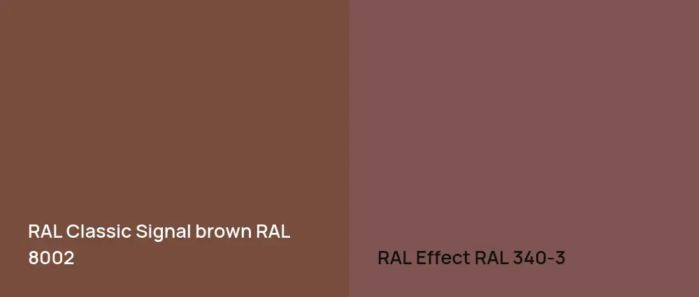 RAL Classic  Signal brown RAL 8002 vs RAL Effect  RAL 340-3