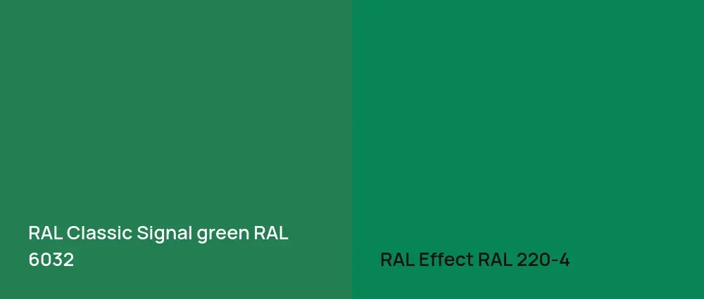 RAL Classic  Signal green RAL 6032 vs RAL Effect  RAL 220-4