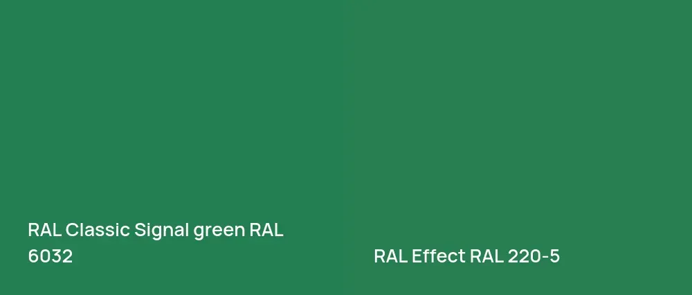 RAL Classic  Signal green RAL 6032 vs RAL Effect  RAL 220-5