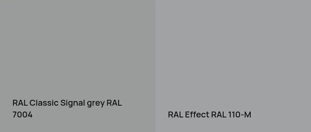RAL Classic  Signal grey RAL 7004 vs RAL Effect  RAL 110-M