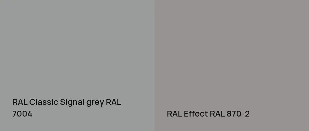 RAL Classic  Signal grey RAL 7004 vs RAL Effect  RAL 870-2