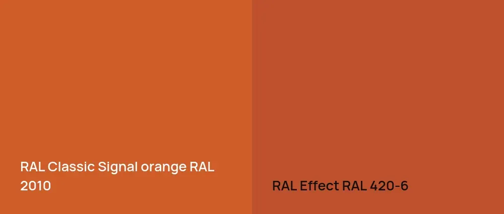 RAL Classic  Signal orange RAL 2010 vs RAL Effect  RAL 420-6