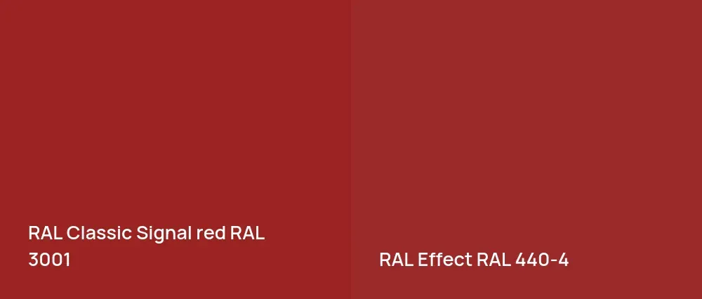 RAL Classic  Signal red RAL 3001 vs RAL Effect  RAL 440-4