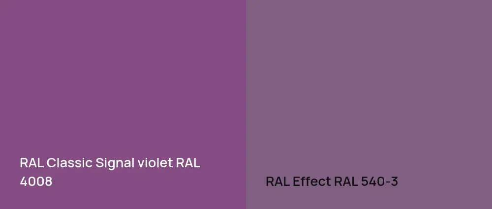 RAL Classic  Signal violet RAL 4008 vs RAL Effect  RAL 540-3