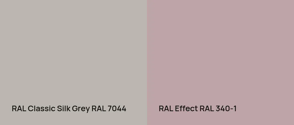 RAL Classic Silk Grey RAL 7044 vs RAL Effect  RAL 340-1
