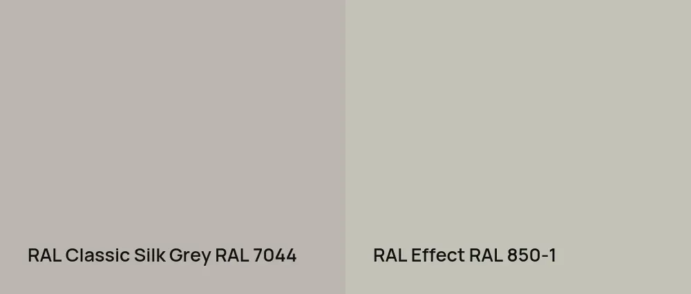 RAL Classic Silk Grey RAL 7044 vs RAL Effect  RAL 850-1
