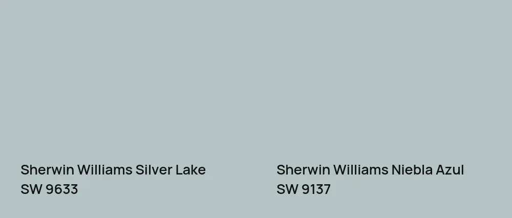 Sherwin Williams Silver Lake SW 9633 vs Sherwin Williams Niebla Azul SW 9137