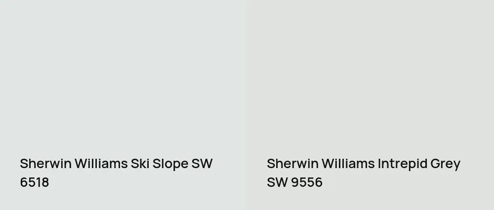 Sherwin Williams Ski Slope SW 6518 vs Sherwin Williams Intrepid Grey SW 9556