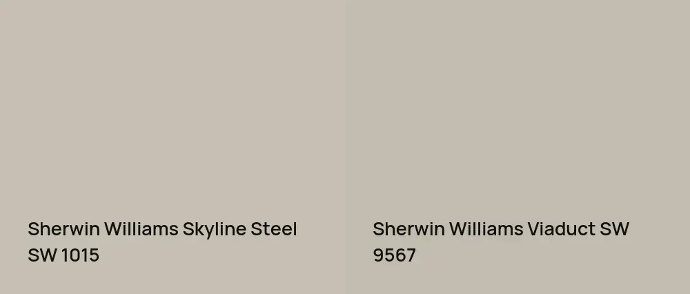 Sherwin Williams Skyline Steel SW 1015 vs Sherwin Williams Viaduct SW 9567