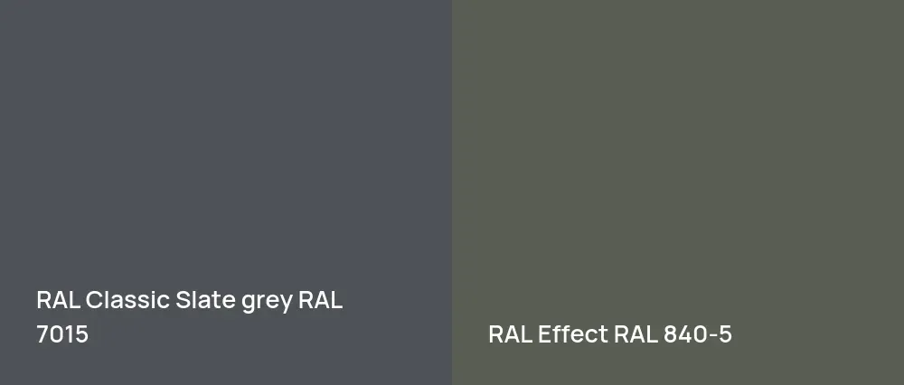 RAL Classic  Slate grey RAL 7015 vs RAL Effect  RAL 840-5