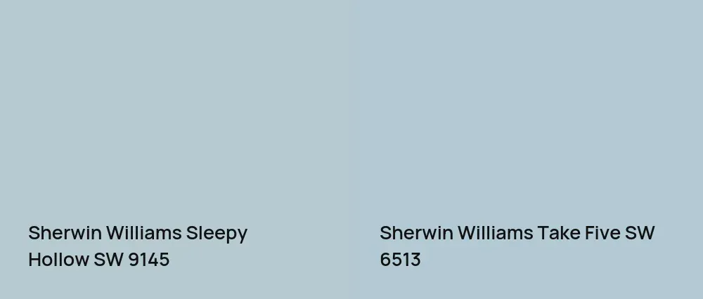 Sherwin Williams Sleepy Hollow SW 9145 vs Sherwin Williams Take Five SW 6513