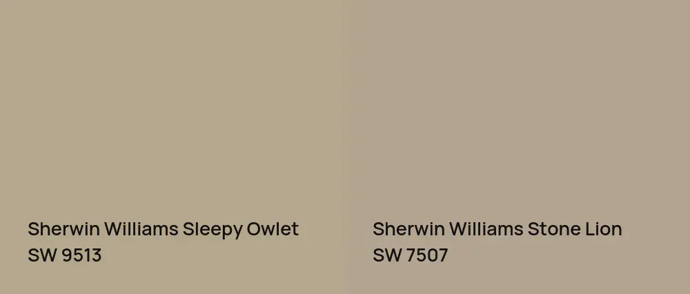 Sherwin Williams Sleepy Owlet SW 9513 vs Sherwin Williams Stone Lion SW 7507