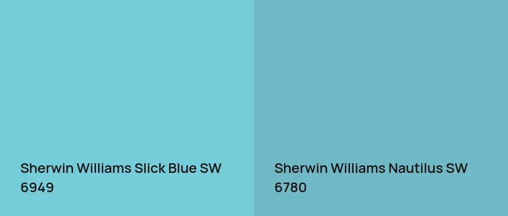 Sherwin Williams Slick Blue SW 6949 vs Sherwin Williams Nautilus SW 6780