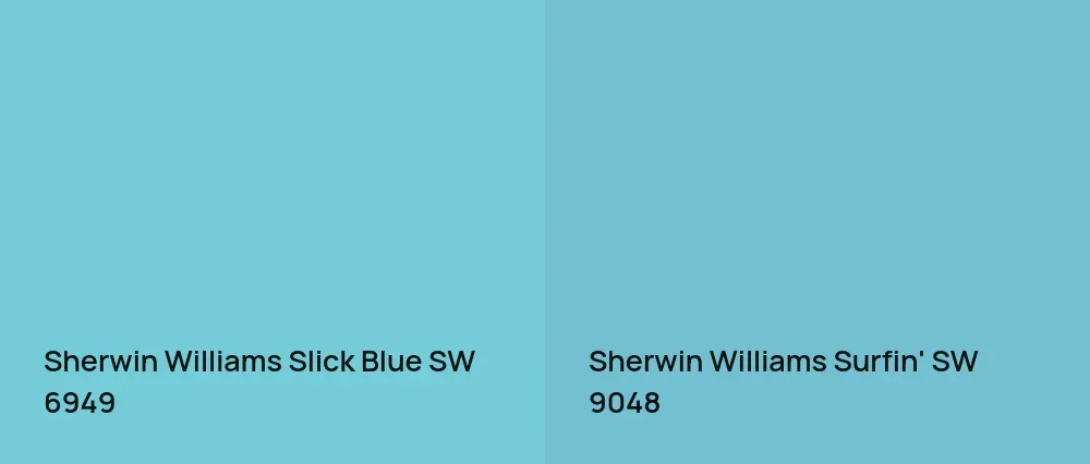 Sherwin Williams Slick Blue SW 6949 vs Sherwin Williams Surfin' SW 9048