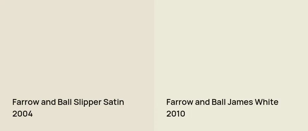 Farrow and Ball Slipper Satin 2004 vs Farrow and Ball James White 2010