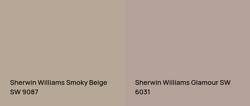 Sherwin Williams Smoky Beige SW 9087 vs Sherwin Williams Glamour SW 6031