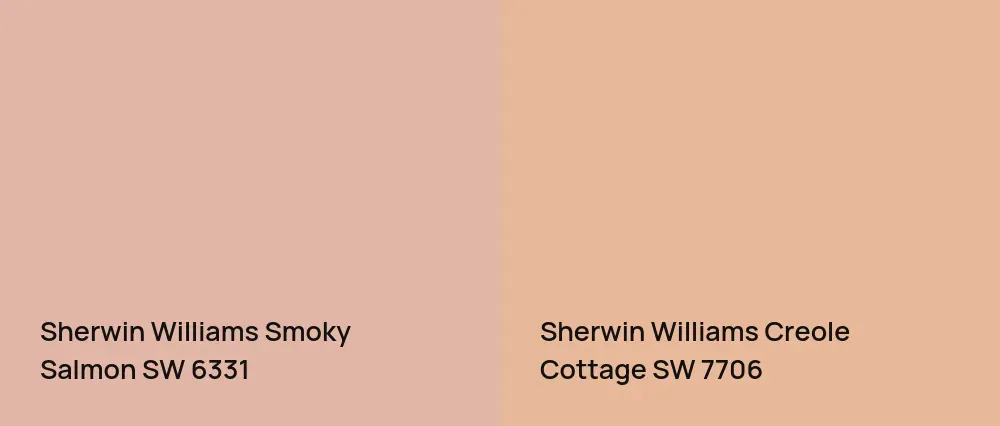 Sherwin Williams Smoky Salmon SW 6331 vs Sherwin Williams Creole Cottage SW 7706