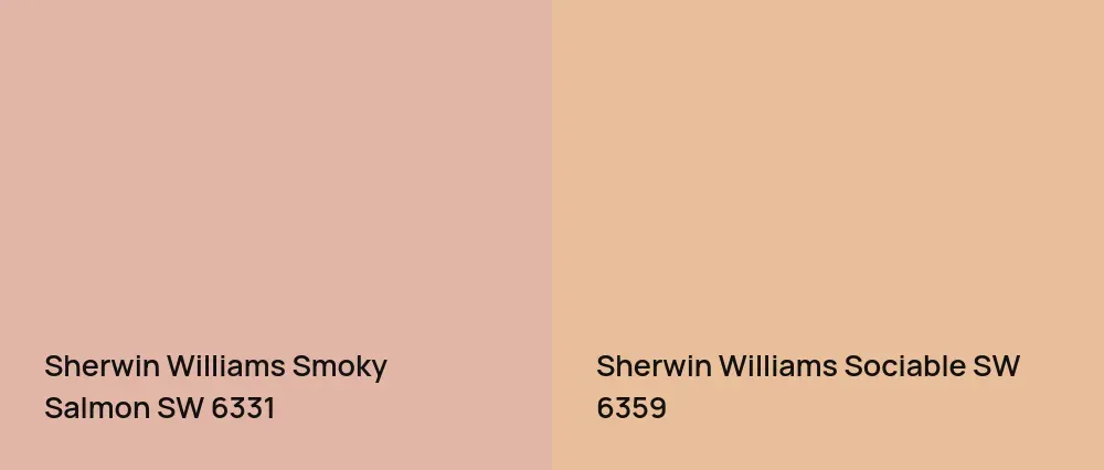 Sherwin Williams Smoky Salmon SW 6331 vs Sherwin Williams Sociable SW 6359