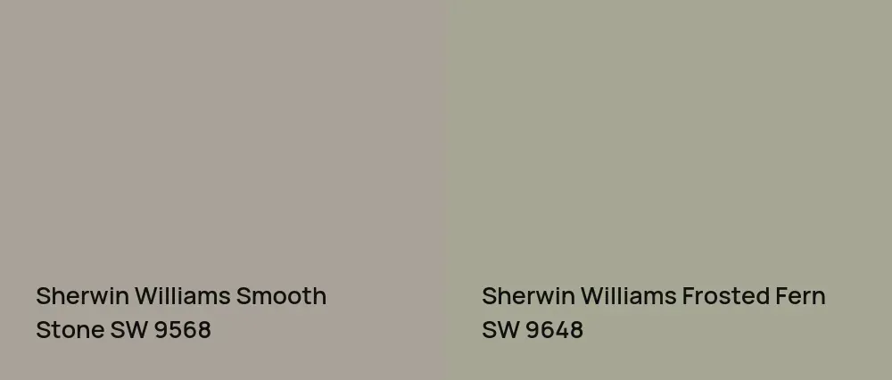 Sherwin Williams Smooth Stone SW 9568 vs Sherwin Williams Frosted Fern SW 9648