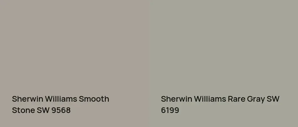 Sherwin Williams Smooth Stone SW 9568 vs Sherwin Williams Rare Gray SW 6199