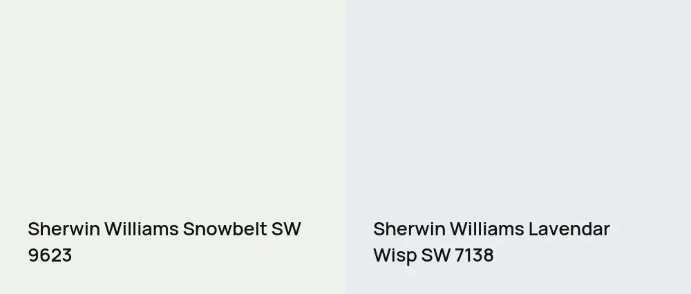 Sherwin Williams Snowbelt SW 9623 vs Sherwin Williams Lavendar Wisp SW 7138