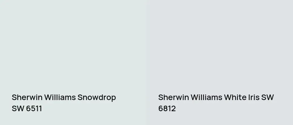 Sherwin Williams Snowdrop SW 6511 vs Sherwin Williams White Iris SW 6812