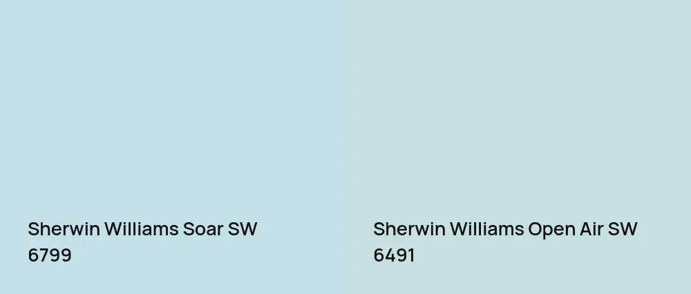 Sherwin Williams Soar SW 6799 vs Sherwin Williams Open Air SW 6491