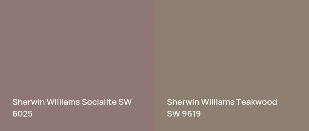 Sherwin Williams Socialite SW 6025 vs Sherwin Williams Teakwood SW 9619