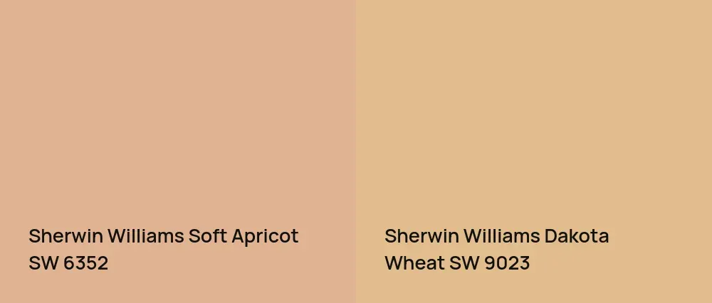 Sherwin Williams Soft Apricot SW 6352 vs Sherwin Williams Dakota Wheat SW 9023