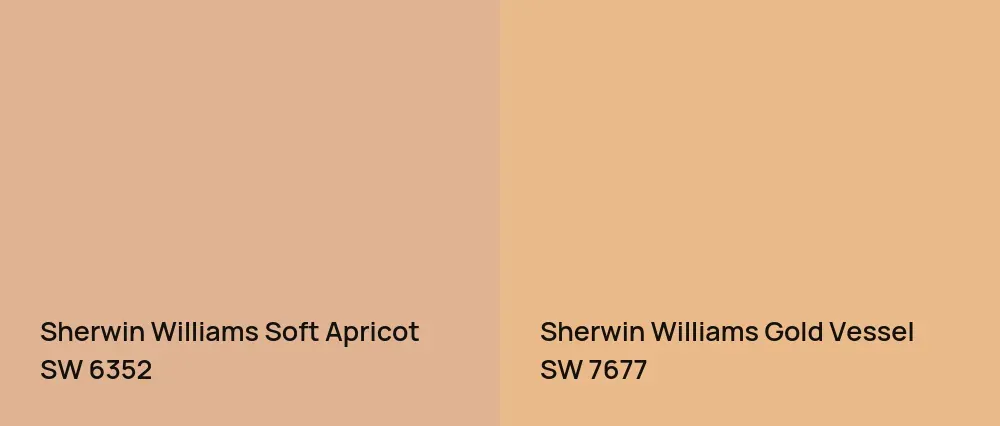 Sherwin Williams Soft Apricot SW 6352 vs Sherwin Williams Gold Vessel SW 7677