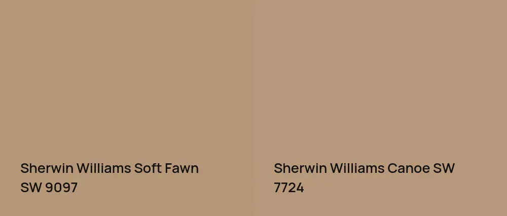 Sherwin Williams Soft Fawn SW 9097 vs Sherwin Williams Canoe SW 7724