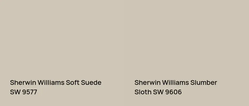 Sherwin Williams Soft Suede SW 9577 vs Sherwin Williams Slumber Sloth SW 9606