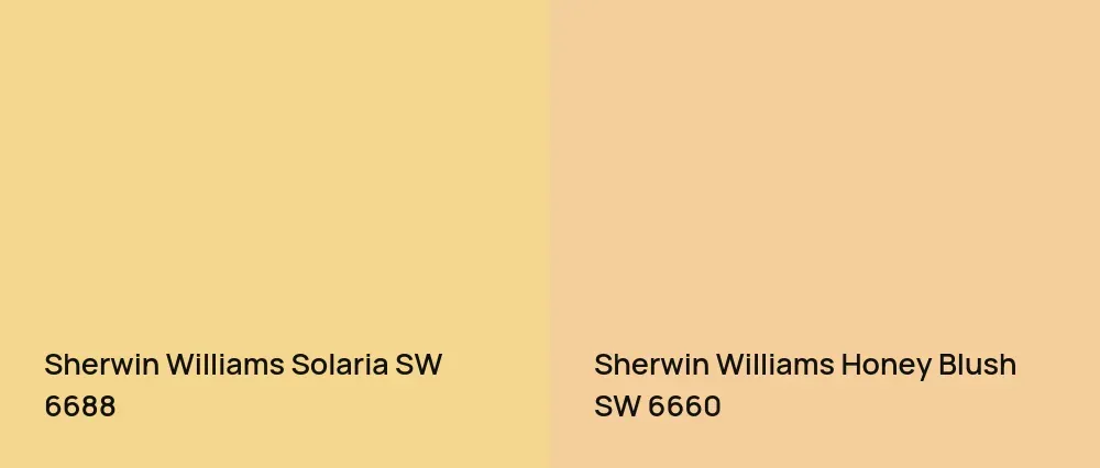 Sherwin Williams Solaria SW 6688 vs Sherwin Williams Honey Blush SW 6660