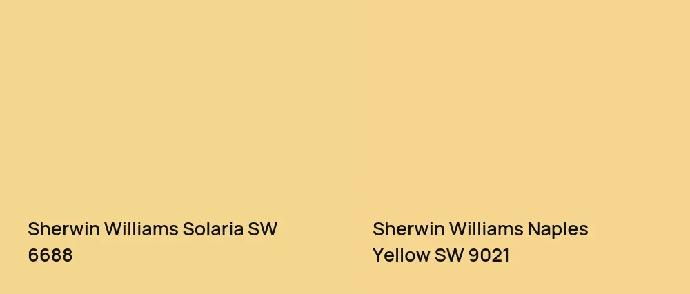 Sherwin Williams Solaria SW 6688 vs Sherwin Williams Naples Yellow SW 9021