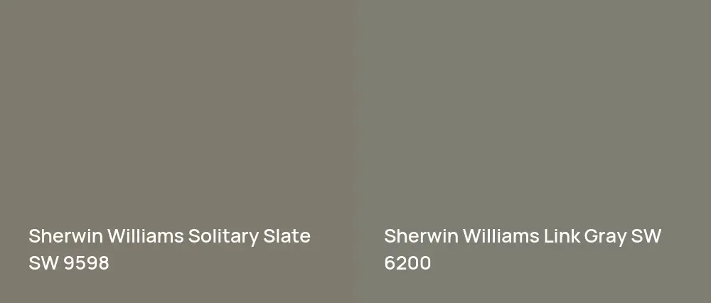 Sherwin Williams Solitary Slate SW 9598 vs Sherwin Williams Link Gray SW 6200